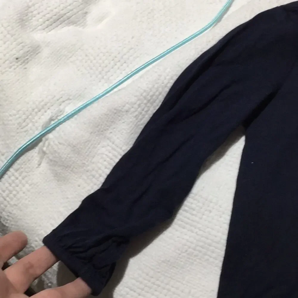 Ralph Lauren navy knit 1/2 button down blouse 2T